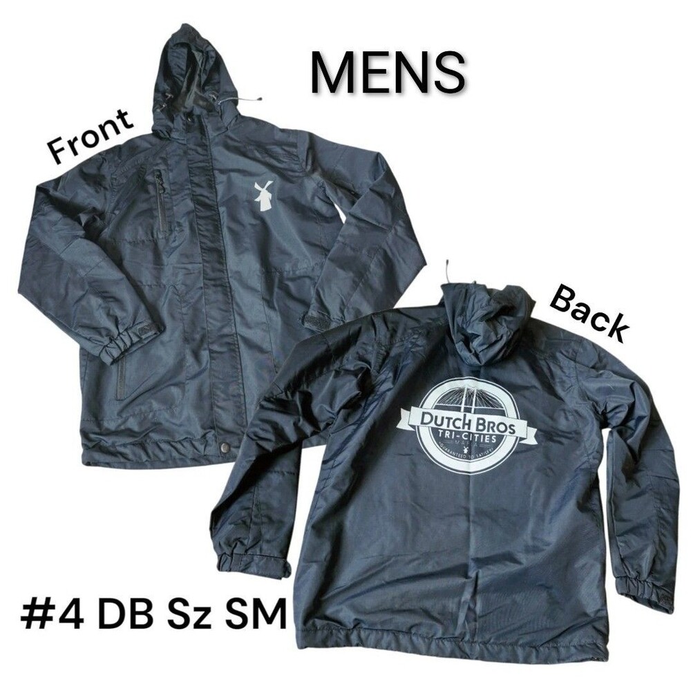 #4 Dutch Bros Coffee SM Tri Cities WA Bll Logo Graphic Hood Outdoor Zip Up Coat